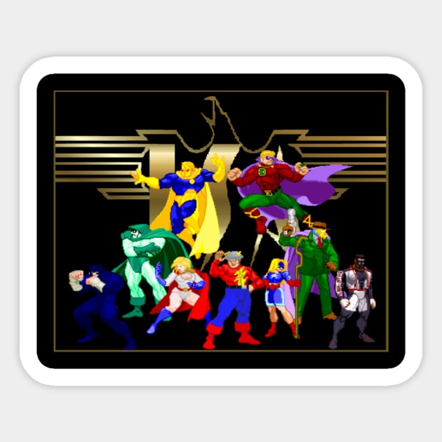 Sprited Justice Society of America Members Sticker by Flashshello